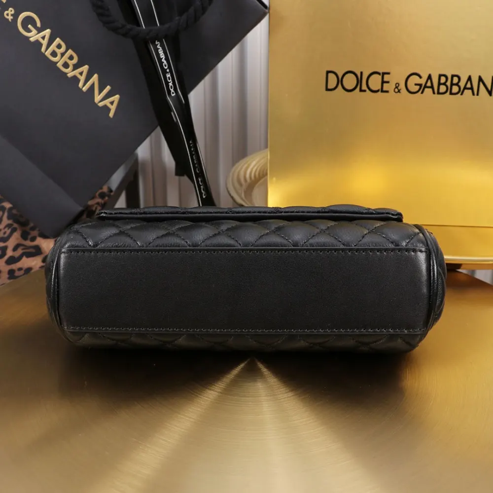 Dolce Gabbana D&G Women Mini Sicily Handbag in Quilted Nappa Leather-Black - image 5