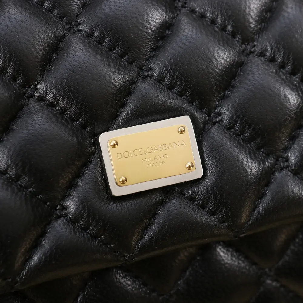 Dolce Gabbana D&G Women Mini Sicily Handbag in Quilted Nappa Leather-Black - image 8