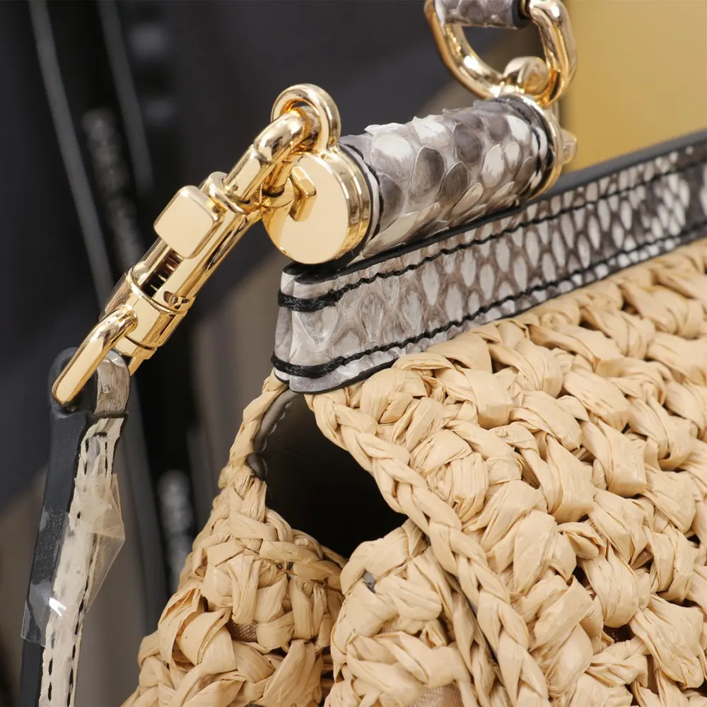 Dolce Gabbana D&G Women Small Sicily Handbag in Crochet Raffia - image 8