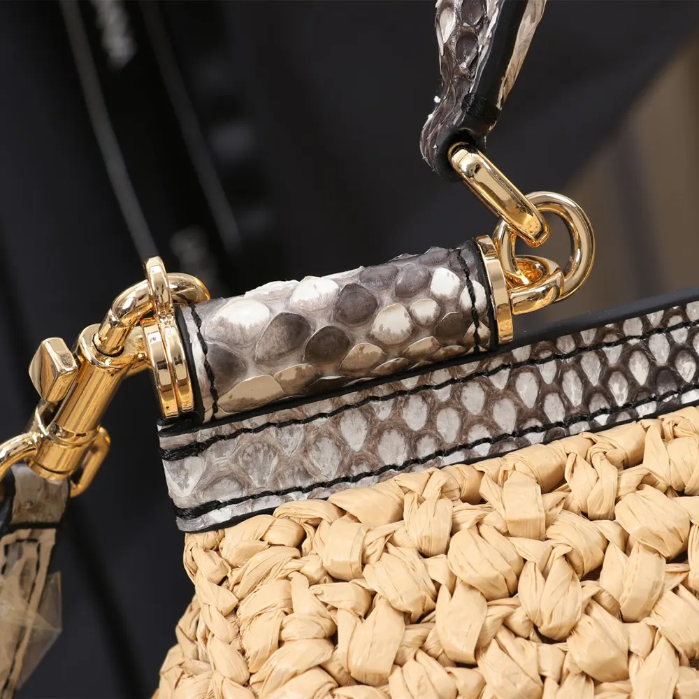 Dolce Gabbana D&G Women Small Sicily Handbag in Crochet Raffia - image 7