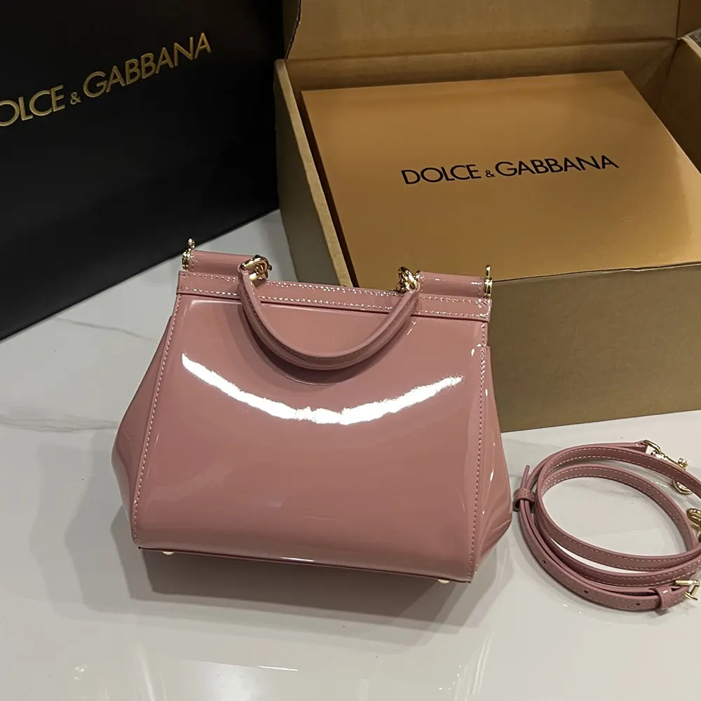 Side view showing silhouette of Dolce Gabbana D&G Women Small Sicily Handbag