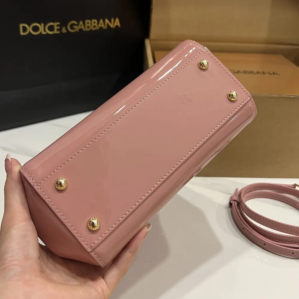 Dolce Gabbana D&G Women Small Sicily Handbag in Patent Leather-Pink - image 10