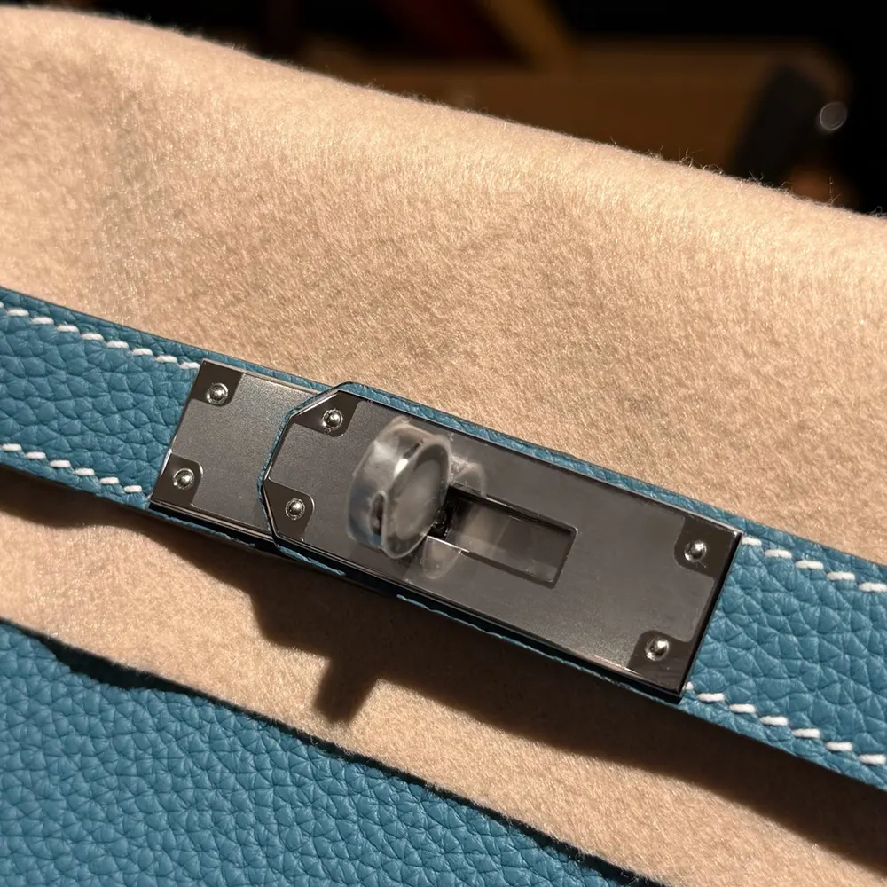 Hermes Unisex Togo So Kelly 22 Palladium Hardware-Blue - image 8