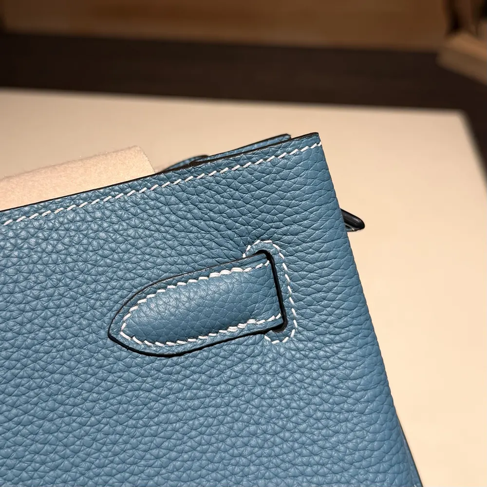 Hermes Unisex Togo So Kelly 22 Palladium Hardware-Blue - image 7