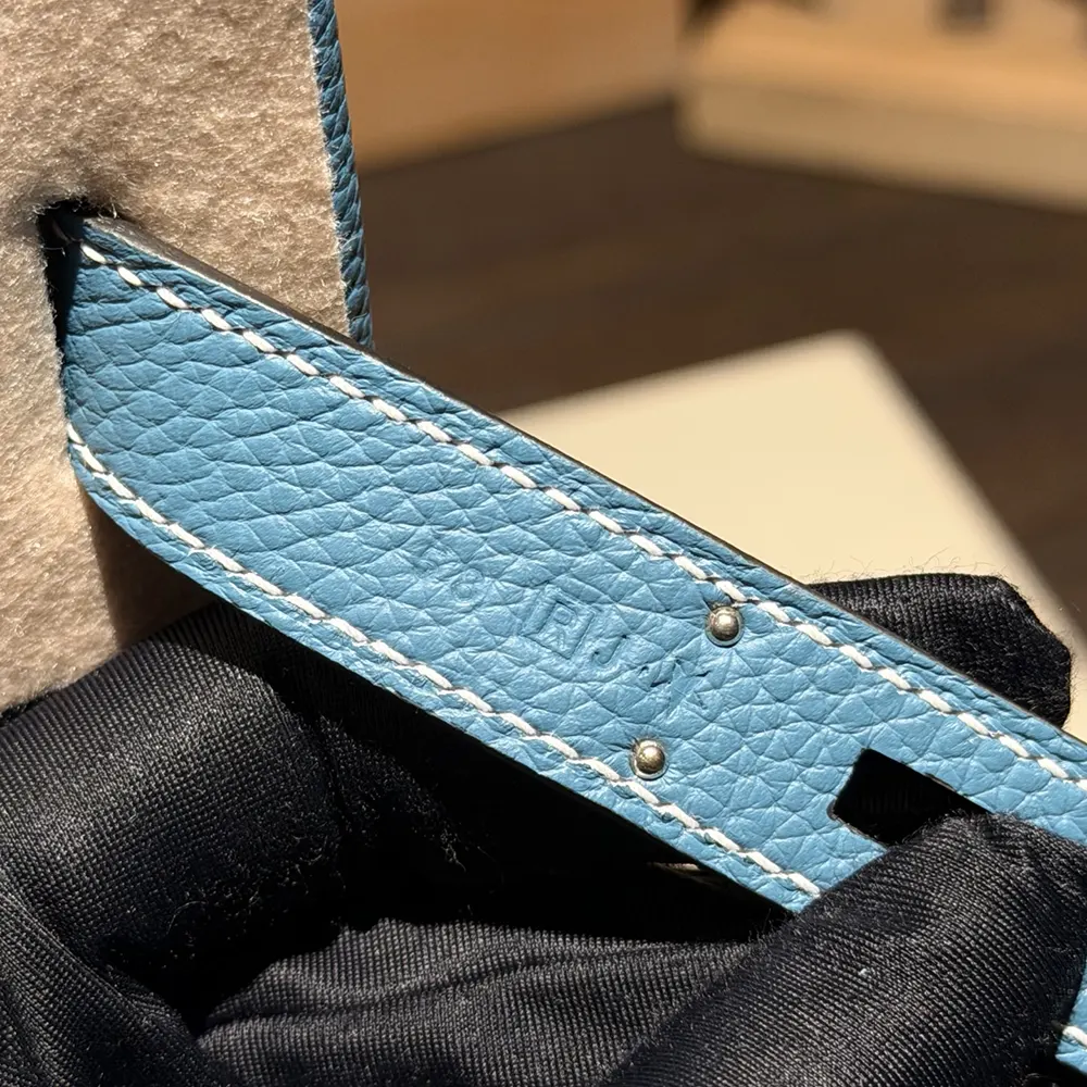 Hermes Unisex Togo So Kelly 22 Palladium Hardware-Blue - image 6