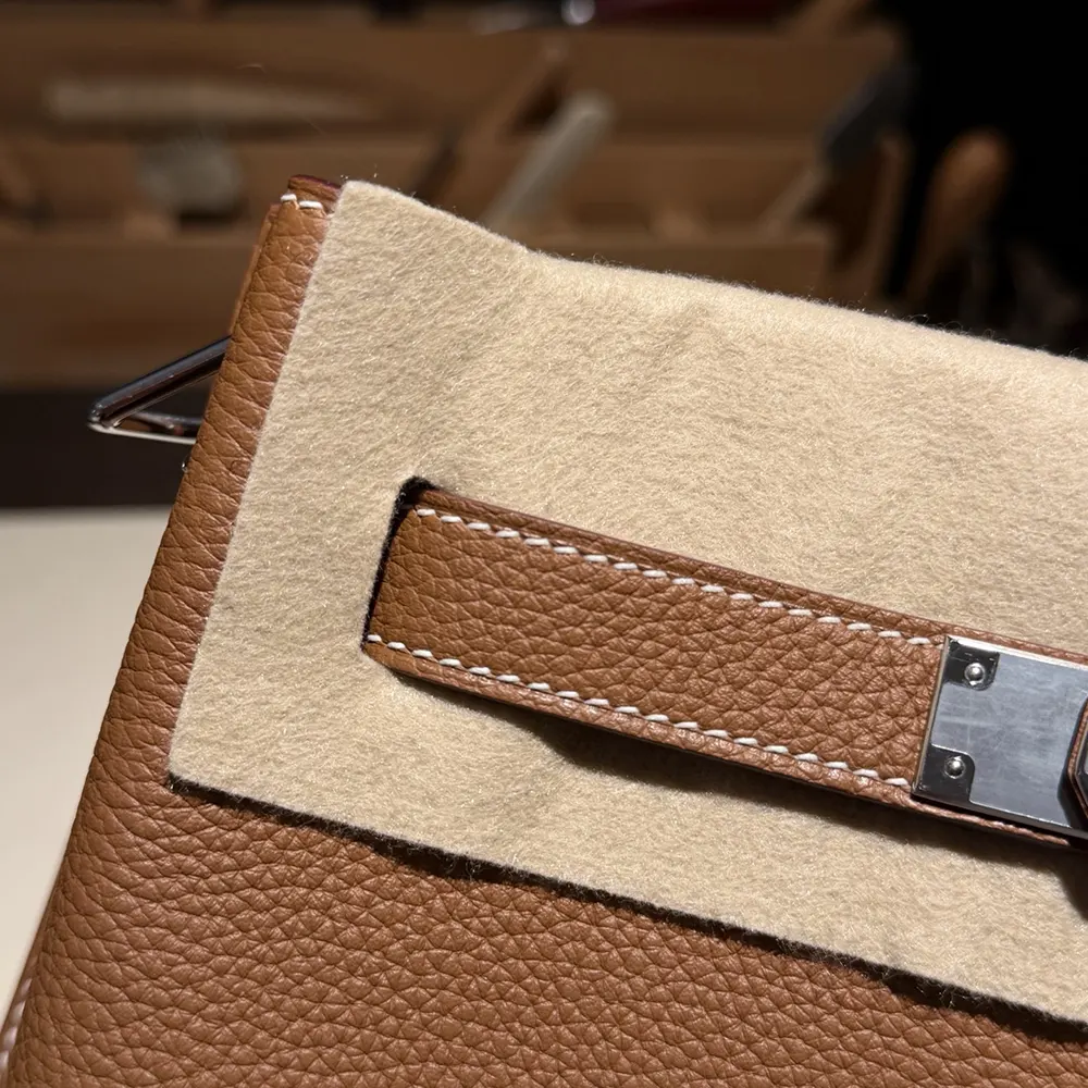 Hermes Unisex Togo So Kelly 22 Palladium Hardware-Brown - image 10