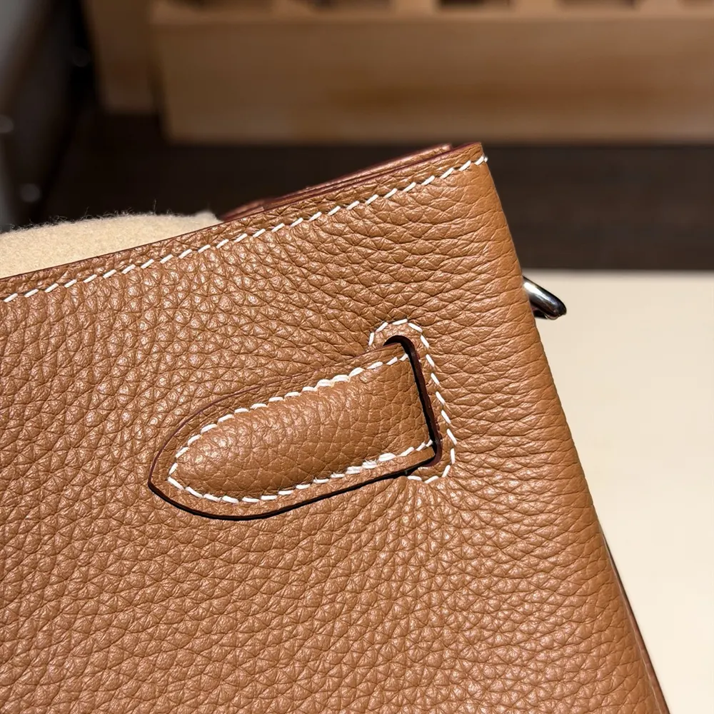 Hermes Unisex Togo So Kelly 22 Palladium Hardware-Brown - image 8