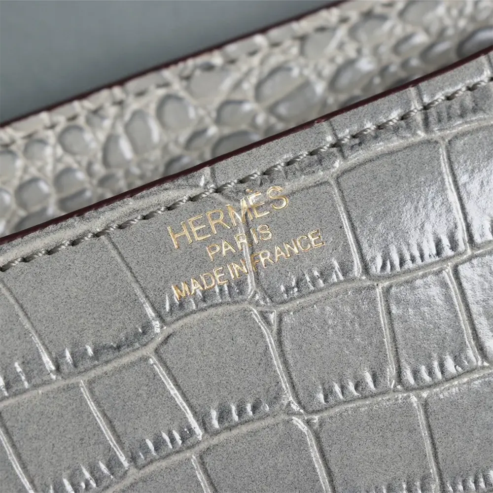 Hermes Women Constance 18 Matte Alligator Gris Cement-Grey - image 7