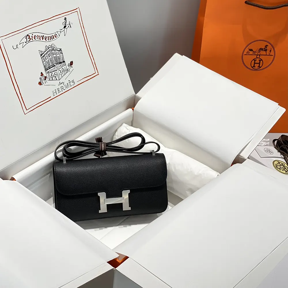 Hermes Women Constance Elan Epsom Silver-Black - image 4