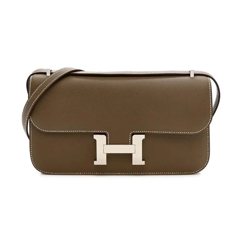 Front view of Hermes Women Constance Elan Epsom Silver-Gray bag