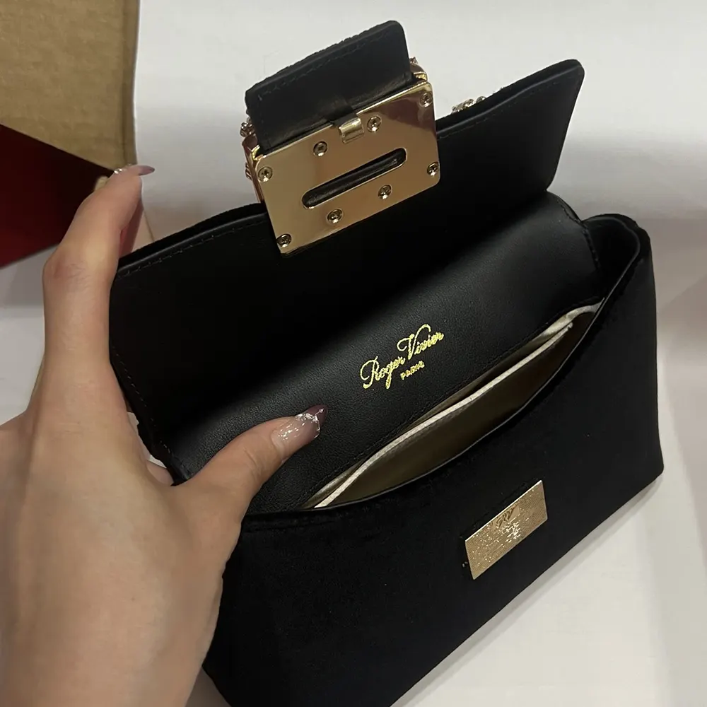 Roger Vivier Women Cabas Jewel Efflorescence Mini Bag in Velvet-Black - image 10