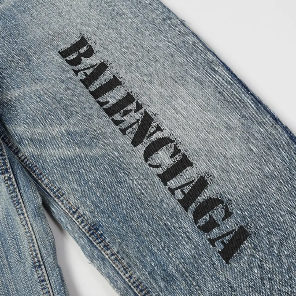 Balenciaga Women Baggy Pants In Light Blue Cotton Denim - image 5
