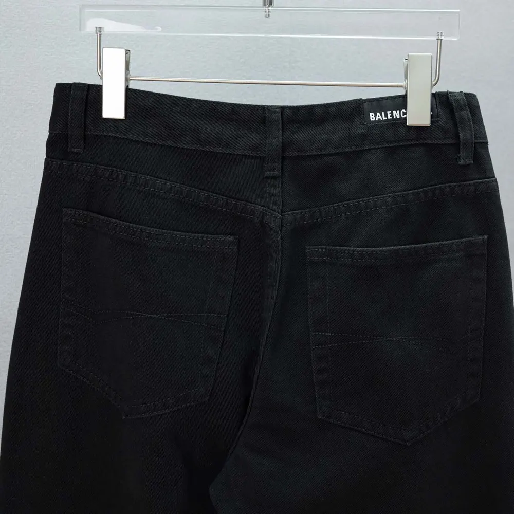Balenciaga Women Flared Pants in Black Soft Hand Italian Denim-Black - image 6