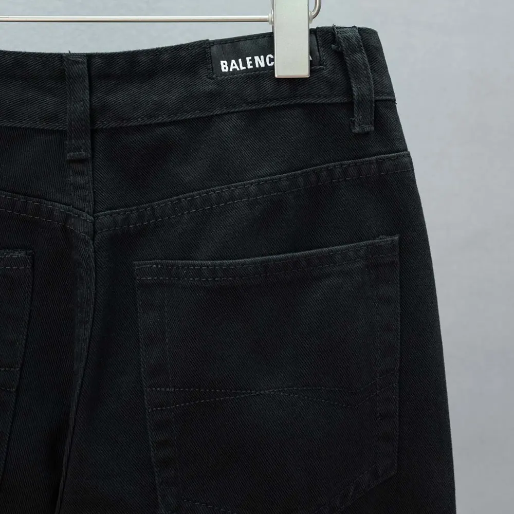 Balenciaga Women Flared Pants in Black Soft Hand Italian Denim-Black - image 7