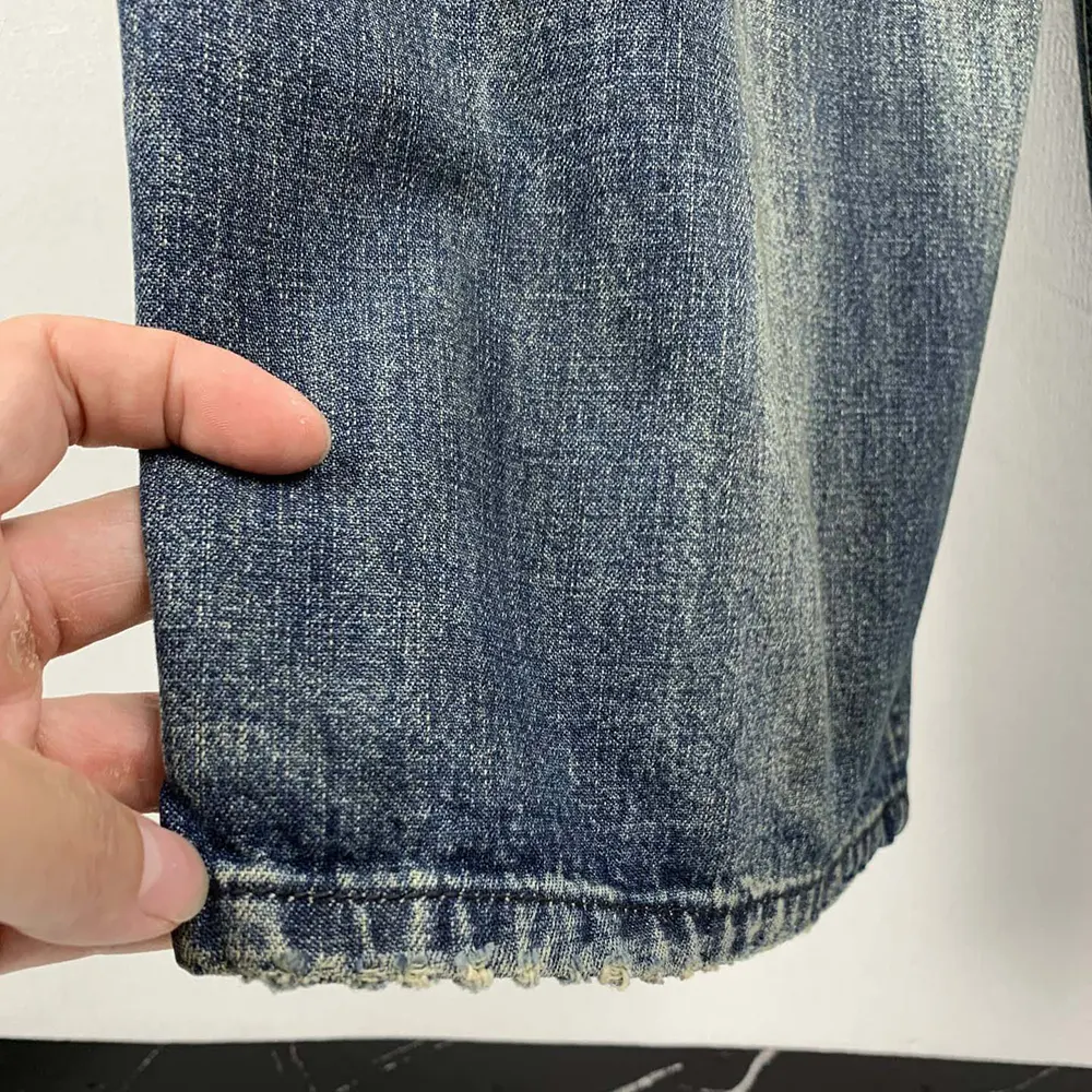 Balenciaga Women Minimal Baggy Pants In Dirty Grey And Light Blue Cotton Denim - image 10