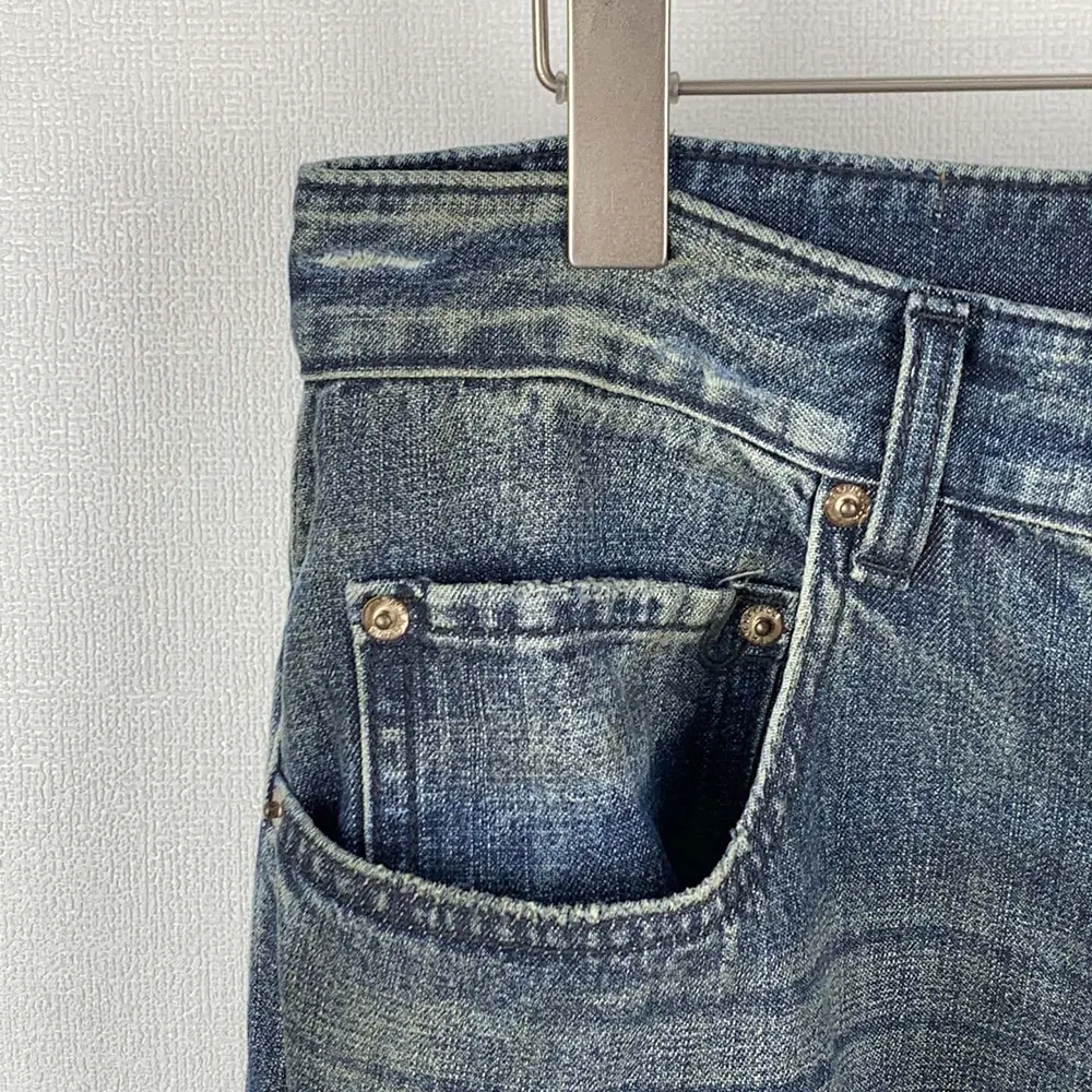 Balenciaga Women Minimal Baggy Pants In Dirty Grey And Light Blue Cotton Denim - image 5