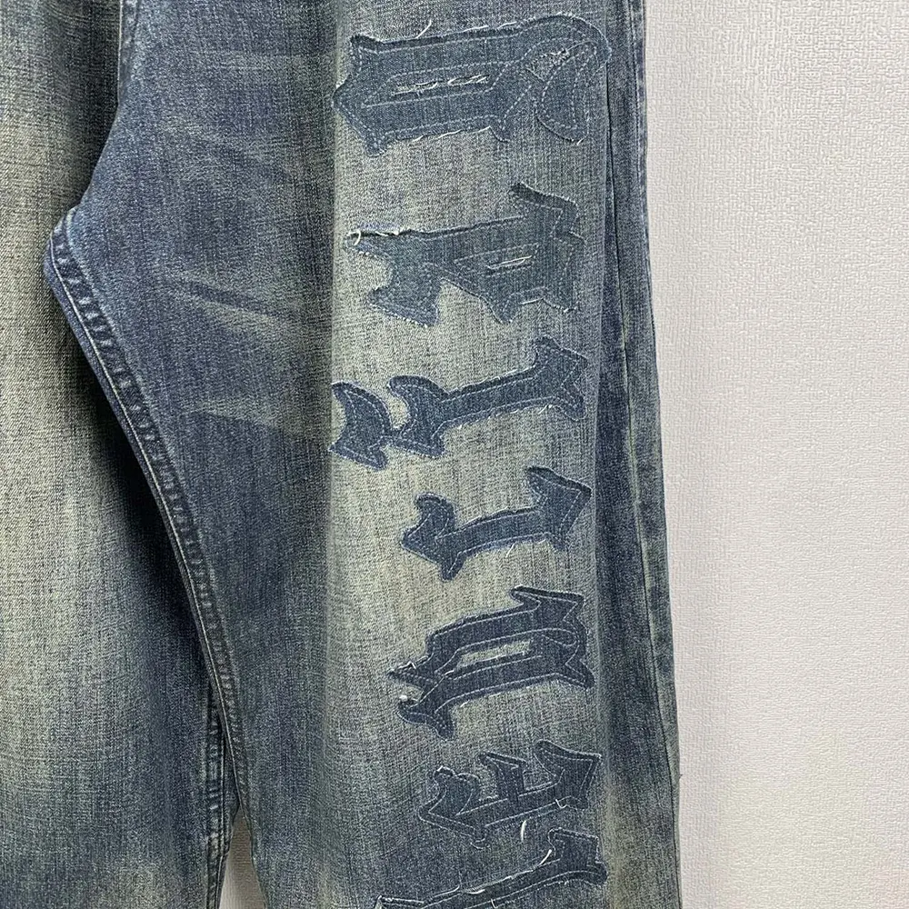 Balenciaga Women Minimal Baggy Pants In Dirty Grey And Light Blue Cotton Denim - image 12