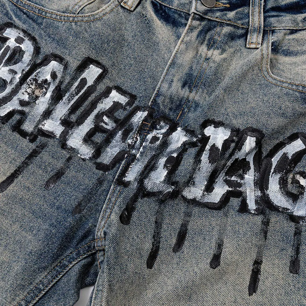 Balenciaga Women Relaxed Fit Pants in Blue Cotton Denim - image 5