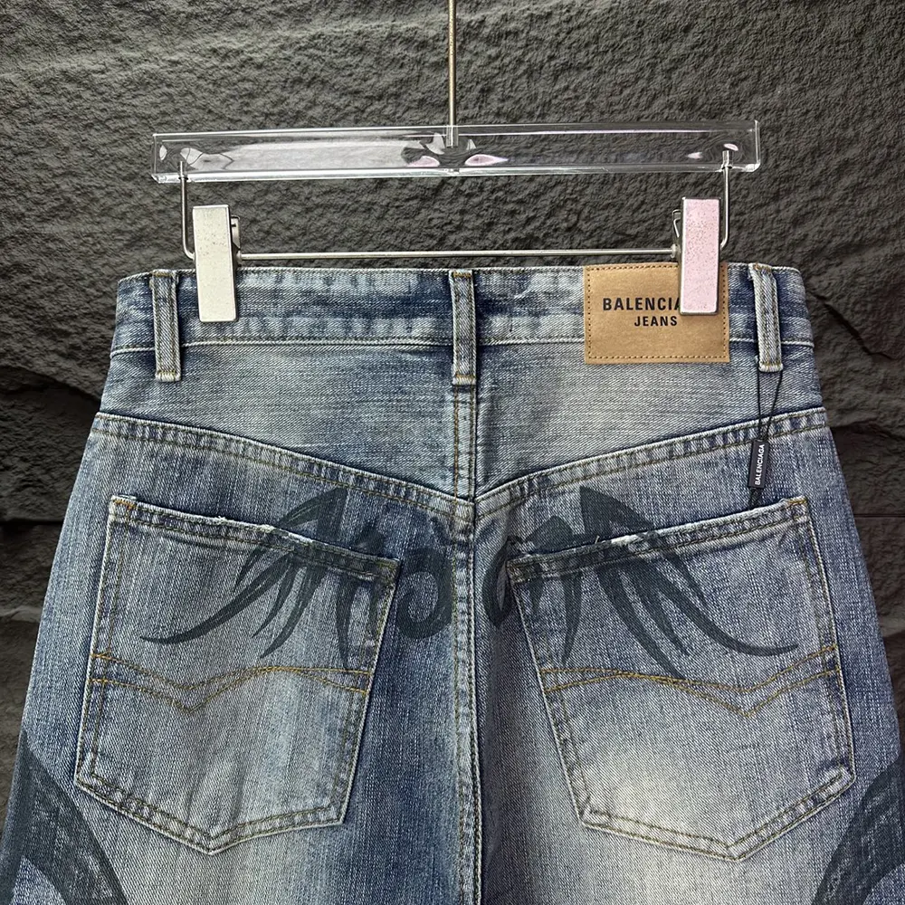 Balenciaga Women Wide Leg Baggy Pants in Blue - image 9