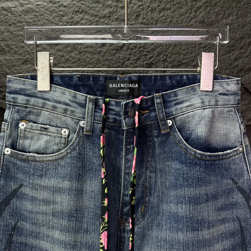 Balenciaga Women Wide Leg Baggy Pants in Blue - image 6
