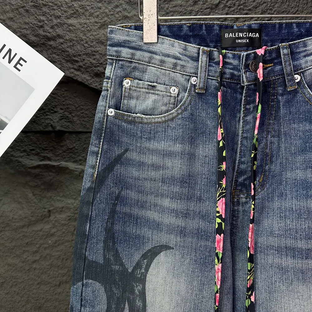 Balenciaga Women Wide Leg Baggy Pants in Blue - image 5