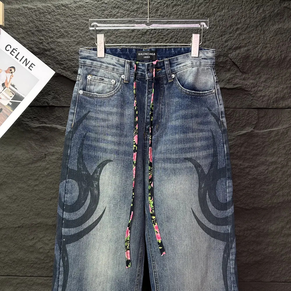 Balenciaga Women Wide Leg Baggy Pants in Blue - image 4