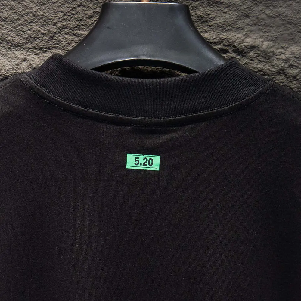 Balenciaga Men 520 Stickers Medium Fit T-Shirt in Black and Green Dry Jersey - image 6