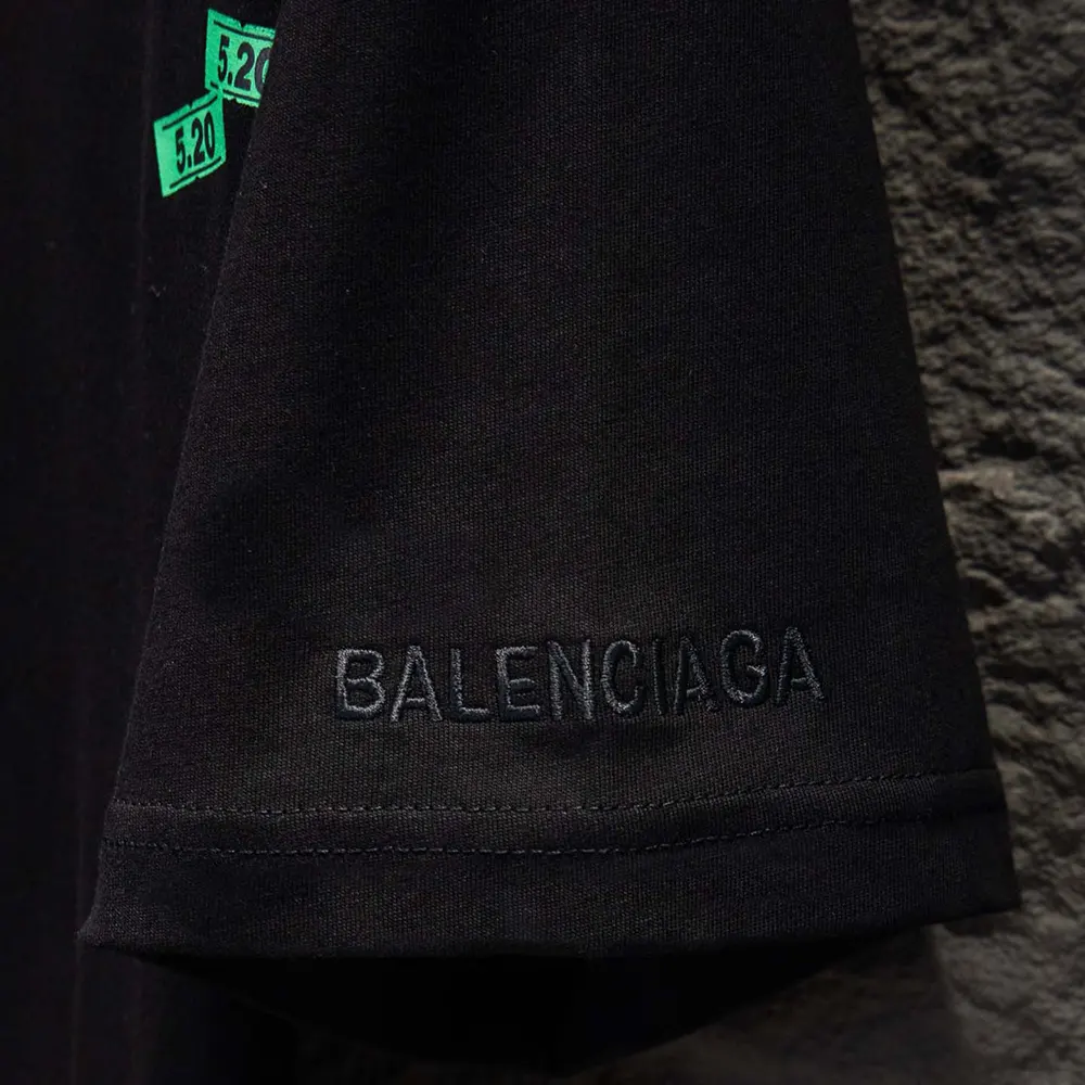 Balenciaga Men 520 Stickers Medium Fit T-Shirt in Black and Green Dry Jersey - image 10