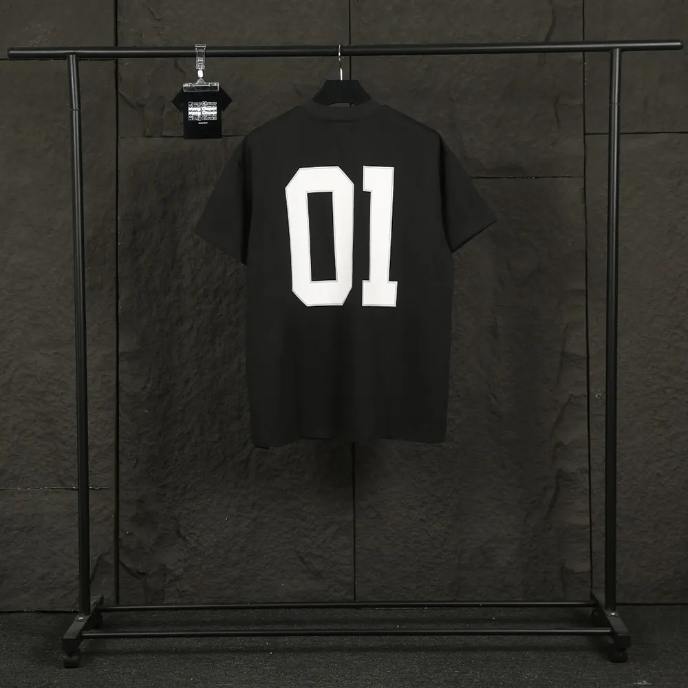 Side angle highlighting oversized fit of Balenciaga Women Basketball Series T-shirt