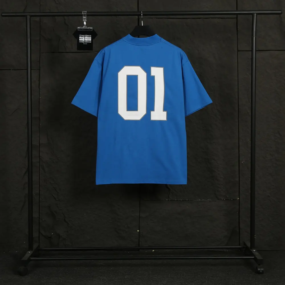 Side angle showing relaxed oversized fit of Balenciaga Men Basketball Series T-Shirt
