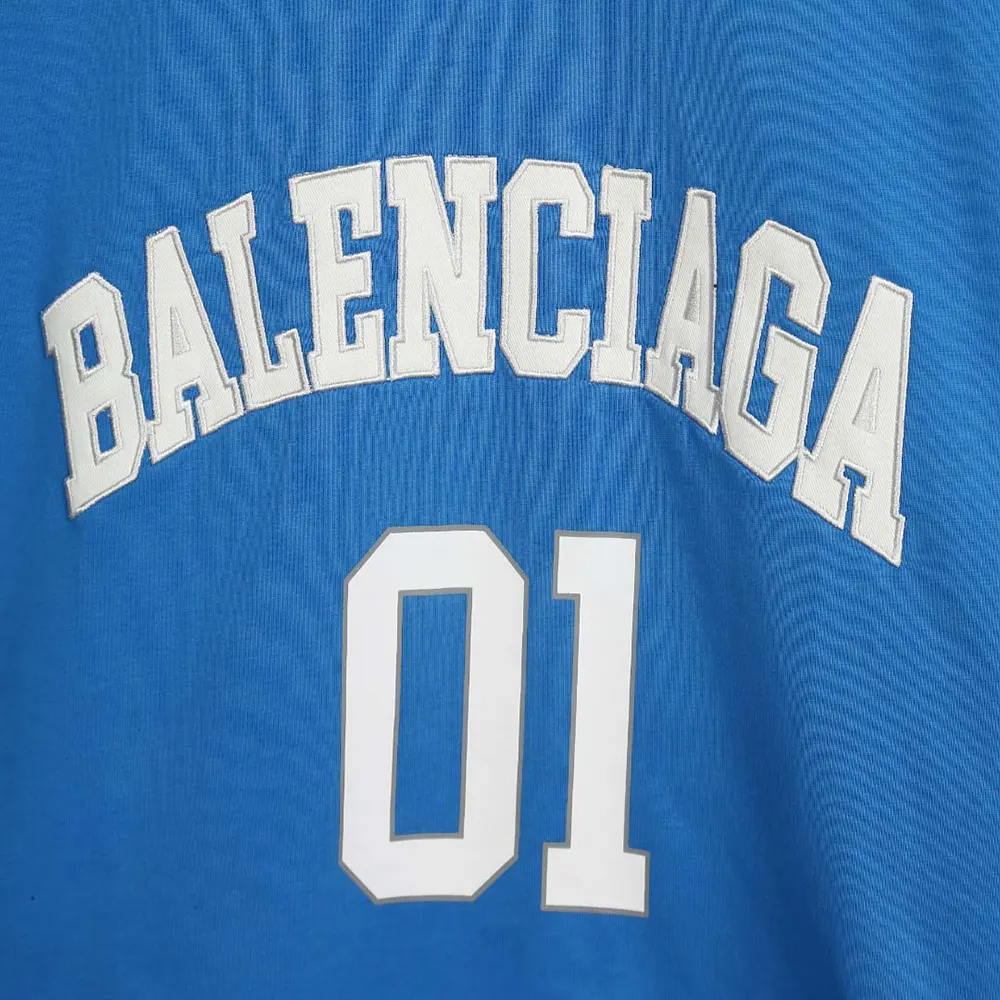 Balenciaga Men Basketball Series – Oversized T-Shirt In Washed Blue Vintage Jersey - image 5