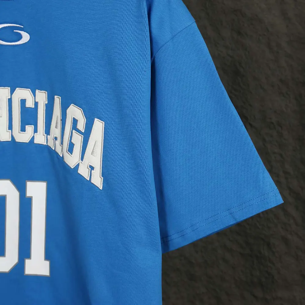 Balenciaga Men Basketball Series – Oversized T-Shirt In Washed Blue Vintage Jersey - image 6