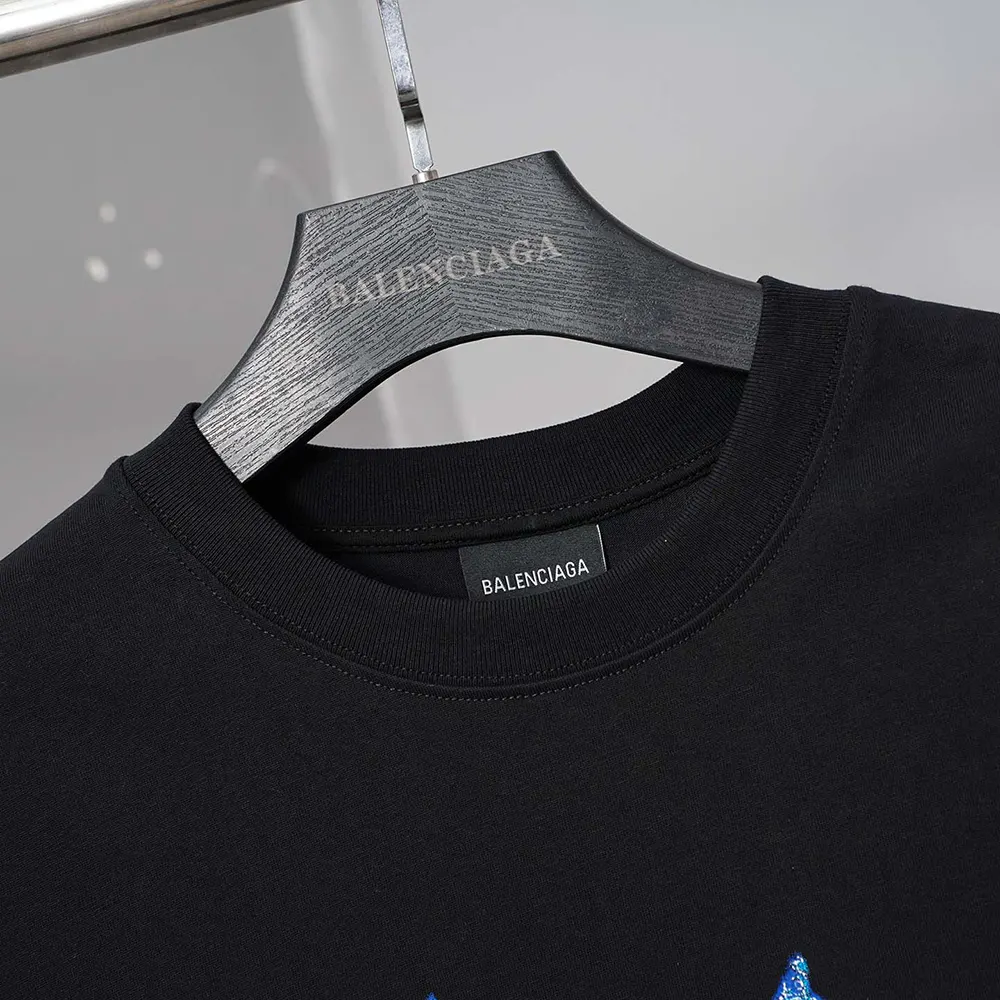 Balenciaga Men Paris Thunderstorm Oversized T-Shirt in Black Dry Jersey - image 11