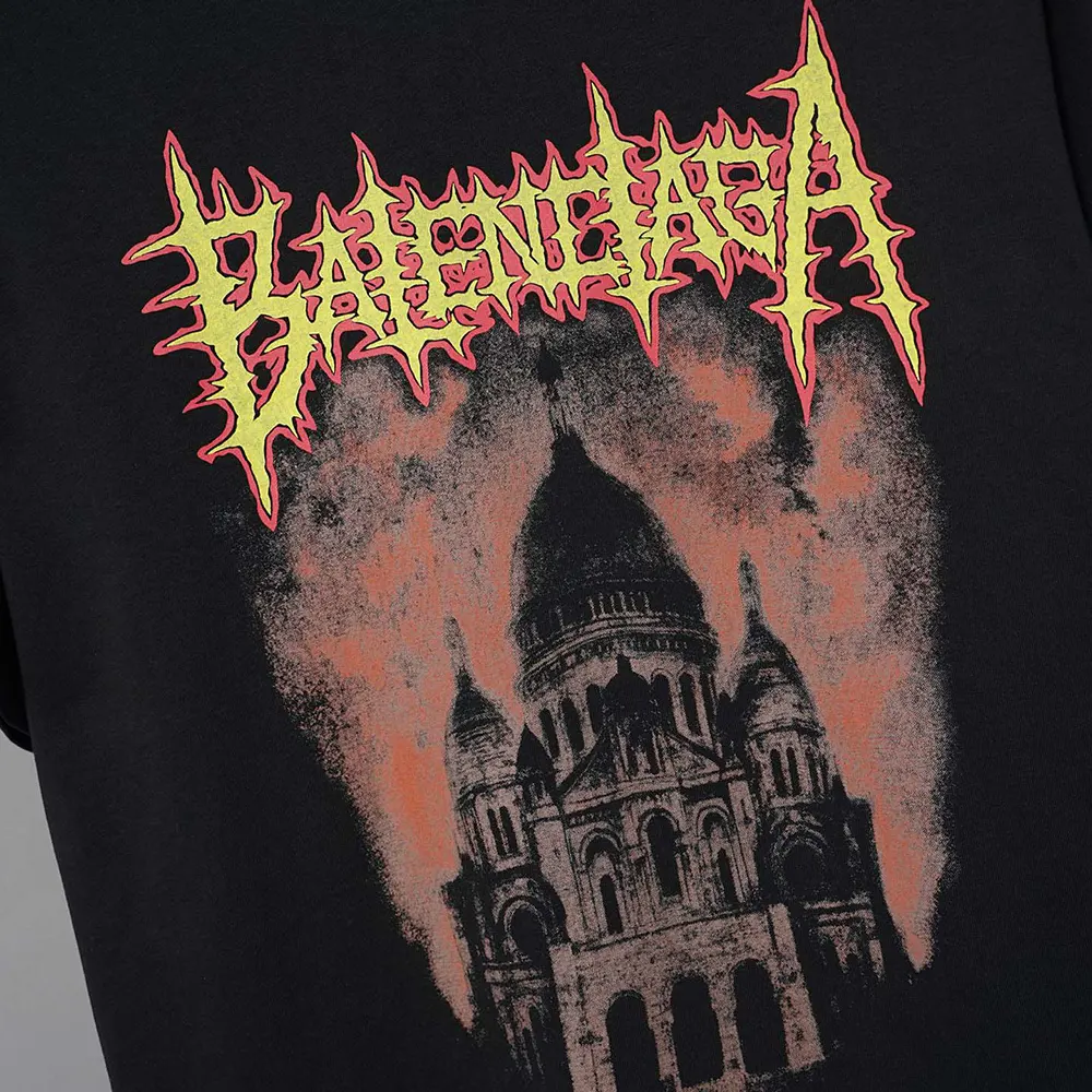 Balenciaga Women Sacré Coeur Oversized T-Shirt in Black Dry Jersey - image 12