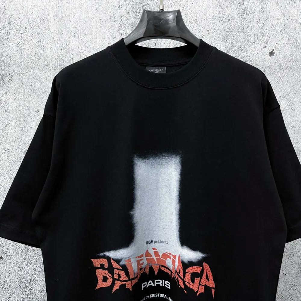 Balenciaga Men The Door Oversized T-Shirt in Black Dry Jersey - image 4