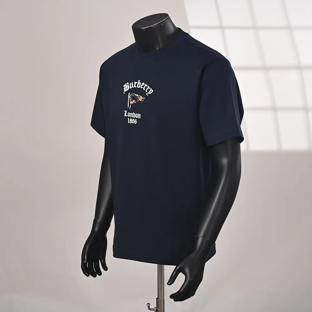 Burberry Women Check Flag Cotton T-shirt-Black - image 13