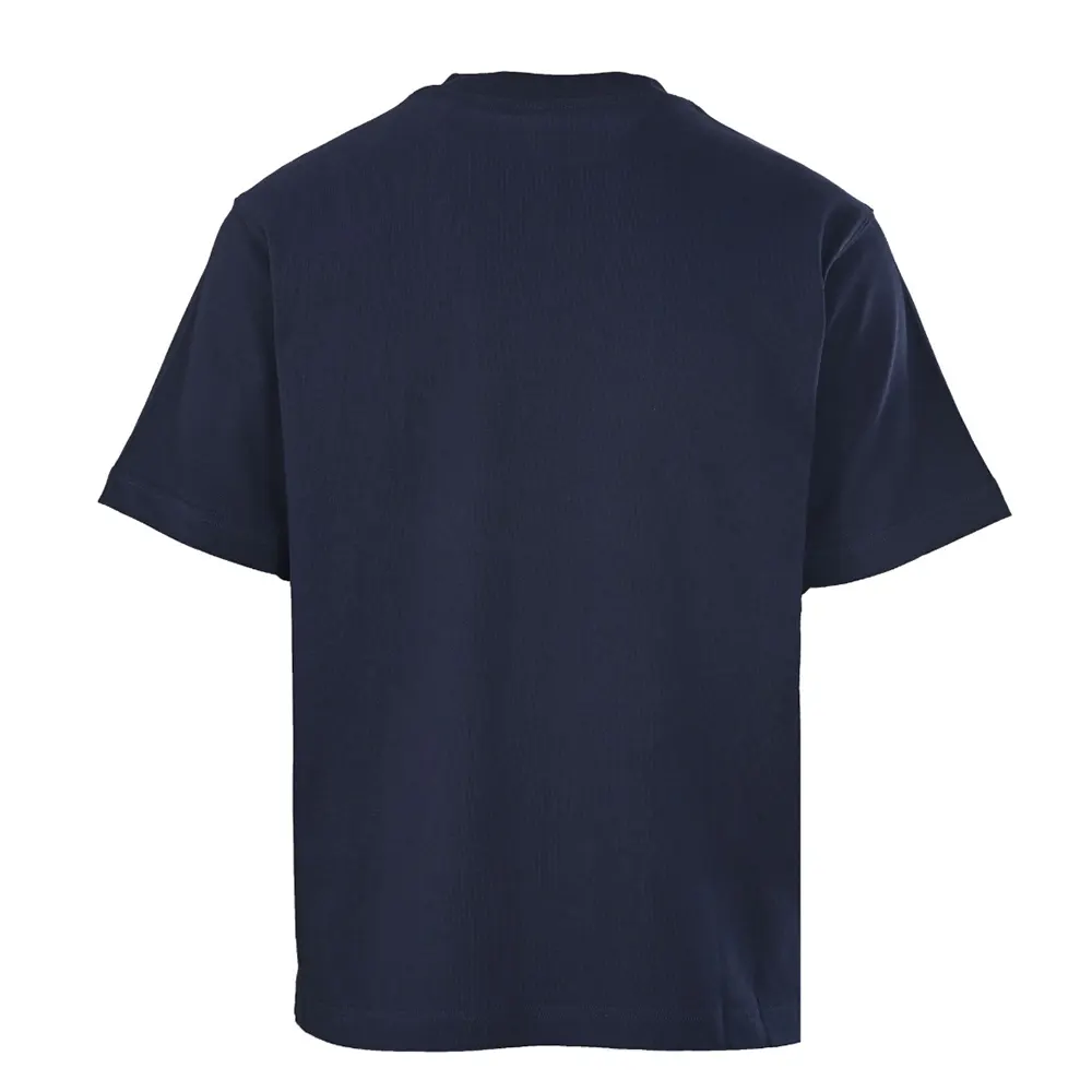 Side profile showing silhouette of Burberry Women Check Flag Cotton T-shirt-Black