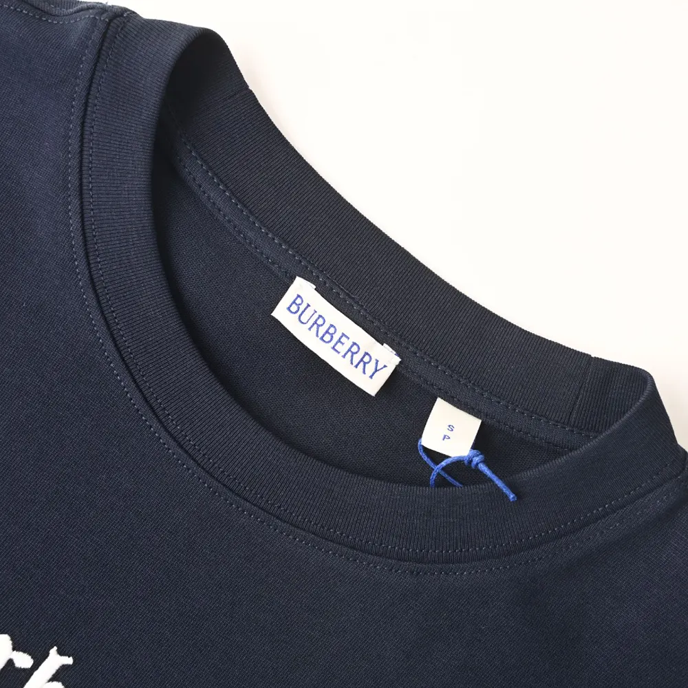 Burberry Women Check Flag Cotton T-shirt-Black - image 5