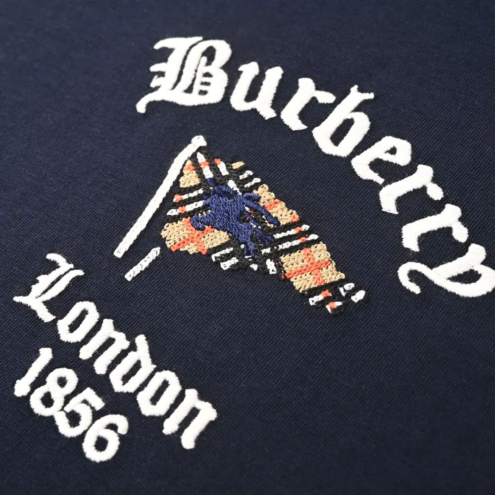Burberry Women Check Flag Cotton T-shirt-Black - image 9