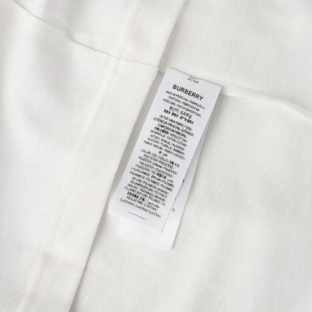 Burberry Men Check Flag Cotton T-shirt-White - image 10