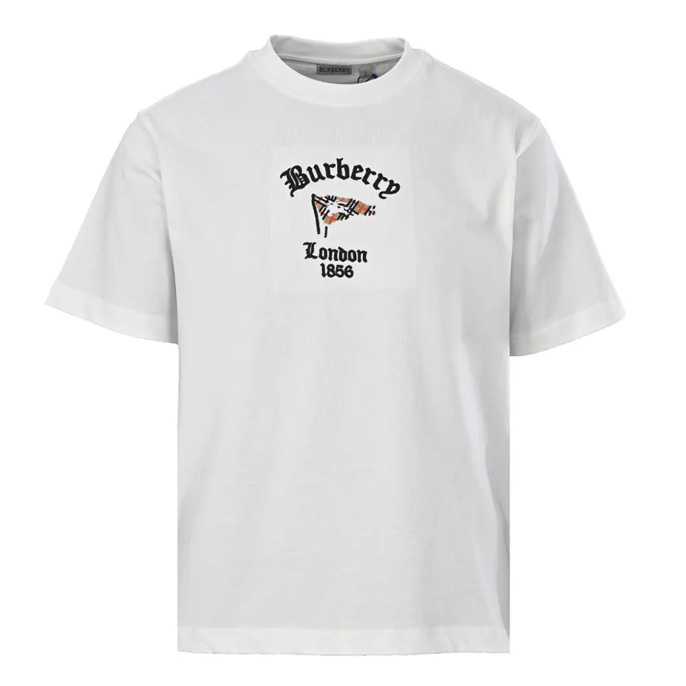 Close-up of signature check flag on Burberry Men T-shirt
