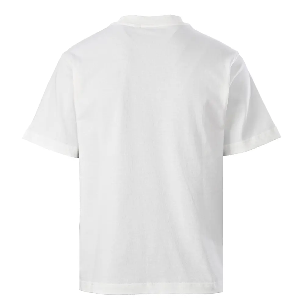 Side profile showing fit of Burberry Men Check Flag Cotton T-shirt
