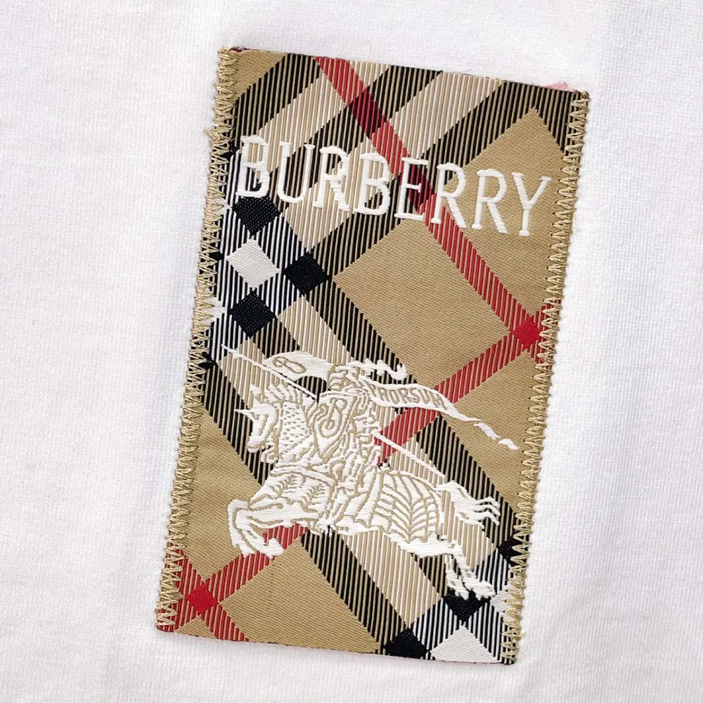 Burberry Women Check Label Cotton T-shirt-White - image 8