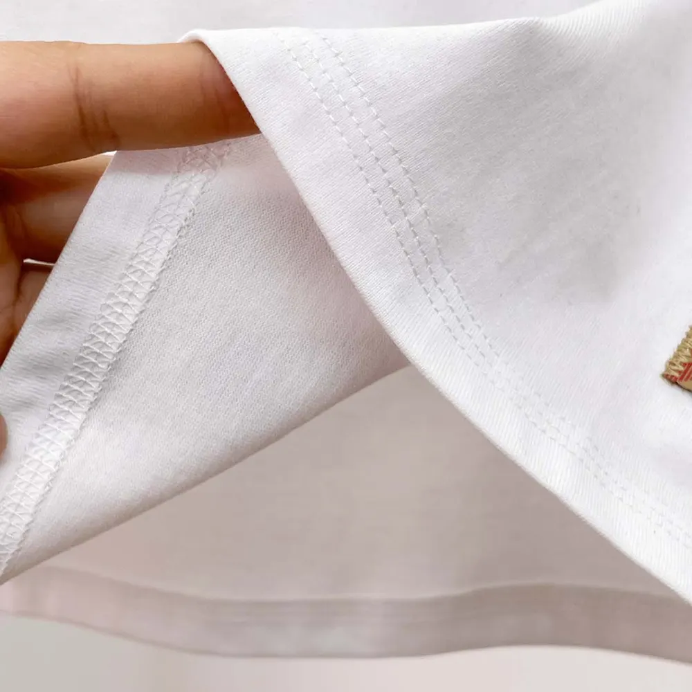 Burberry Women Check Label Cotton T-shirt-White - image 6