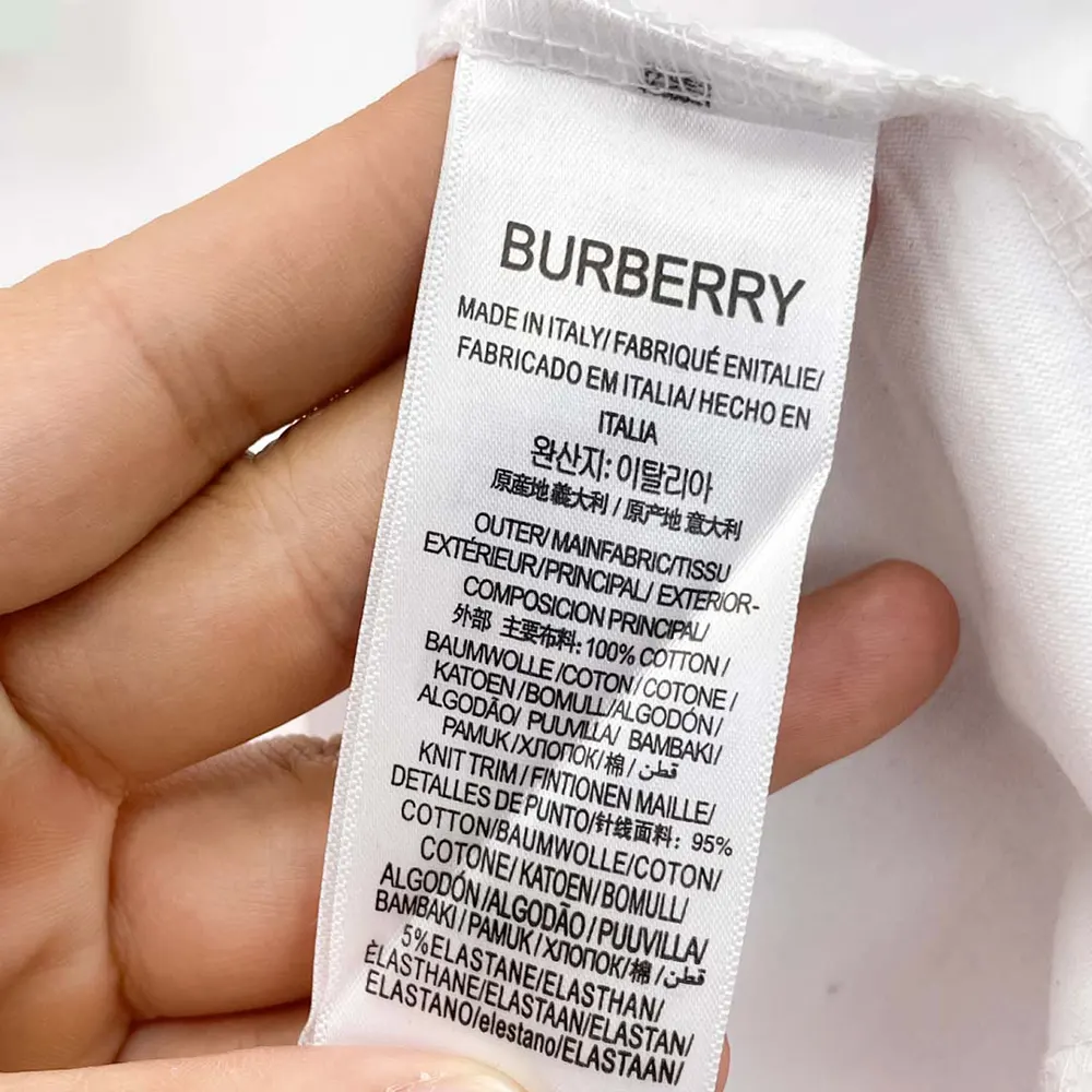 Burberry Women Check Label Cotton T-shirt-White - image 9