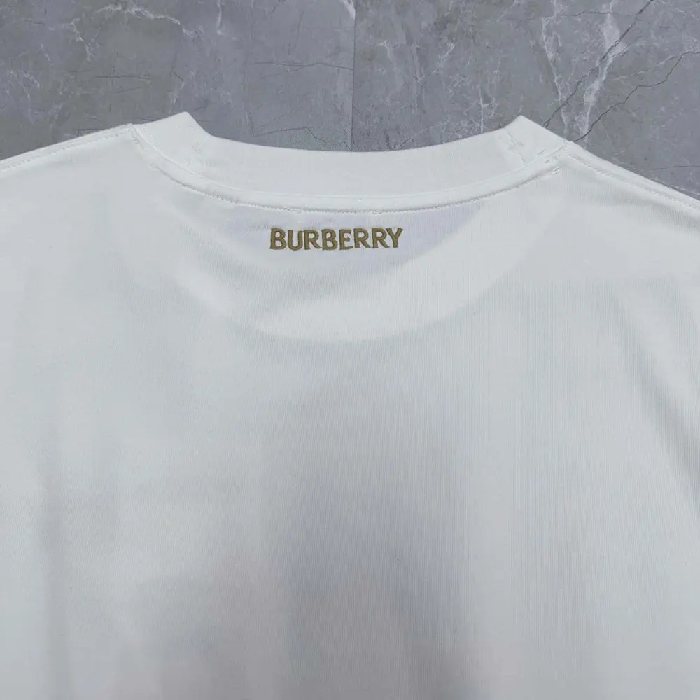 Burberry Women Check Trim Cotton T-shirt-White - image 8