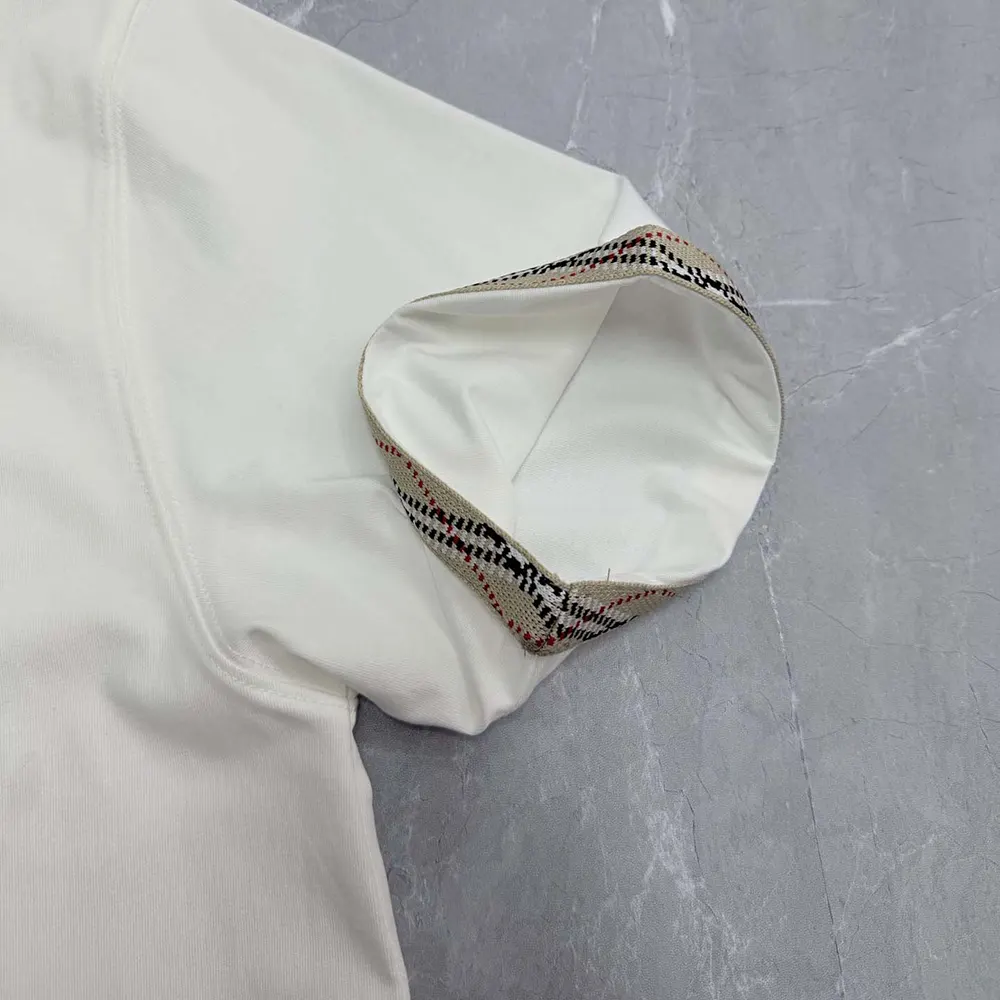 Burberry Women Check Trim Cotton T-shirt-White - image 7