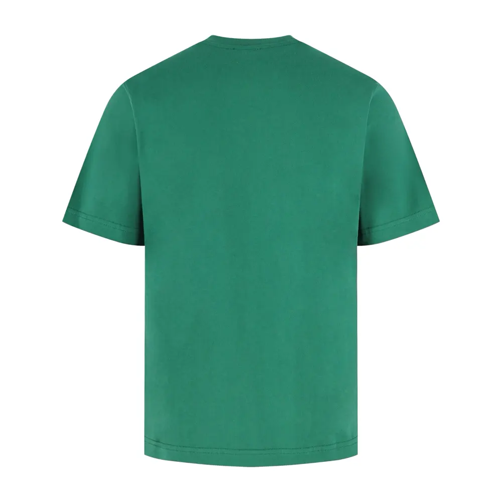 Side angle of Burberry Women Knight Cotton T-shirt-Green fitting silhouette