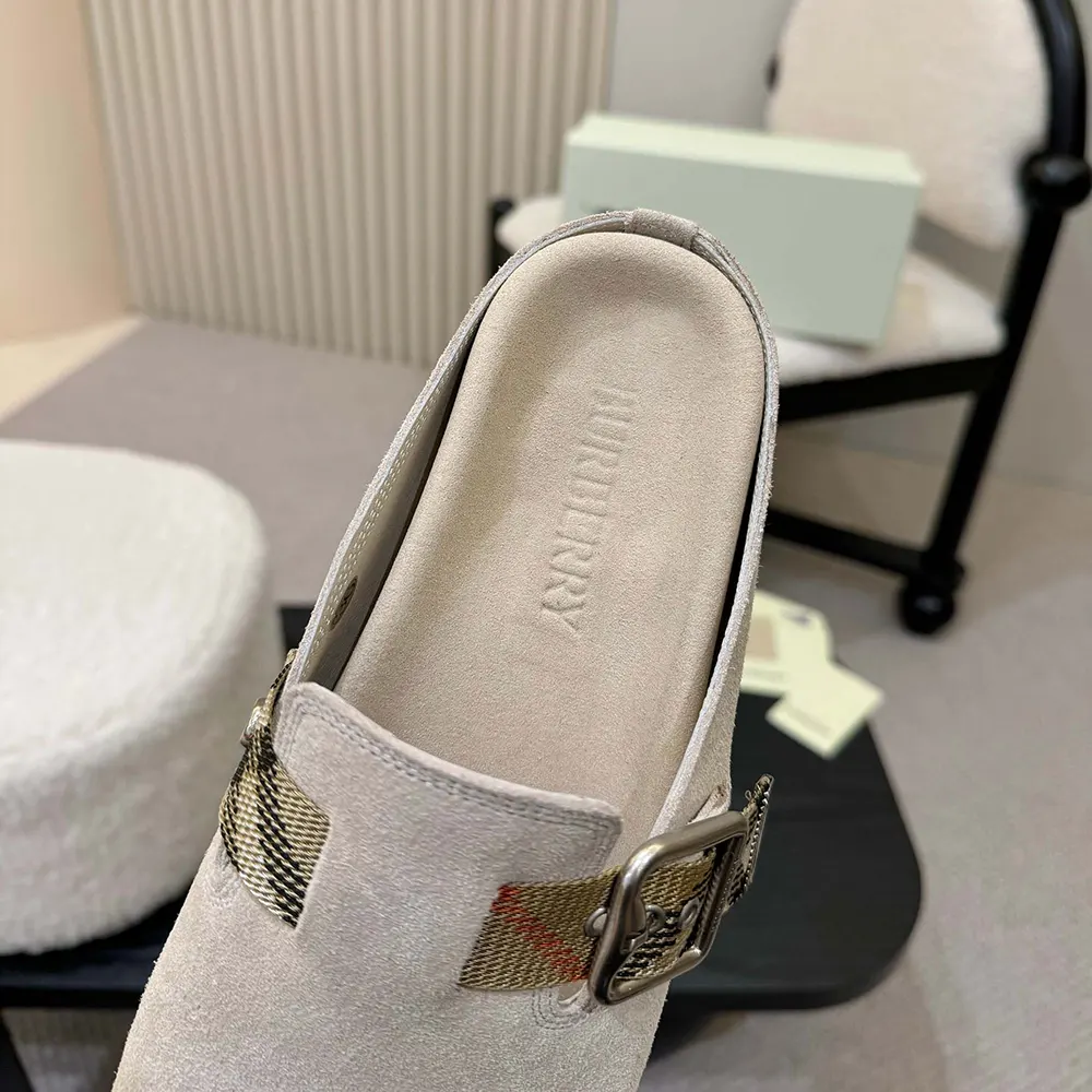 Burberry Unisex Suede Urchin Clogs-Bake Beige - image 8