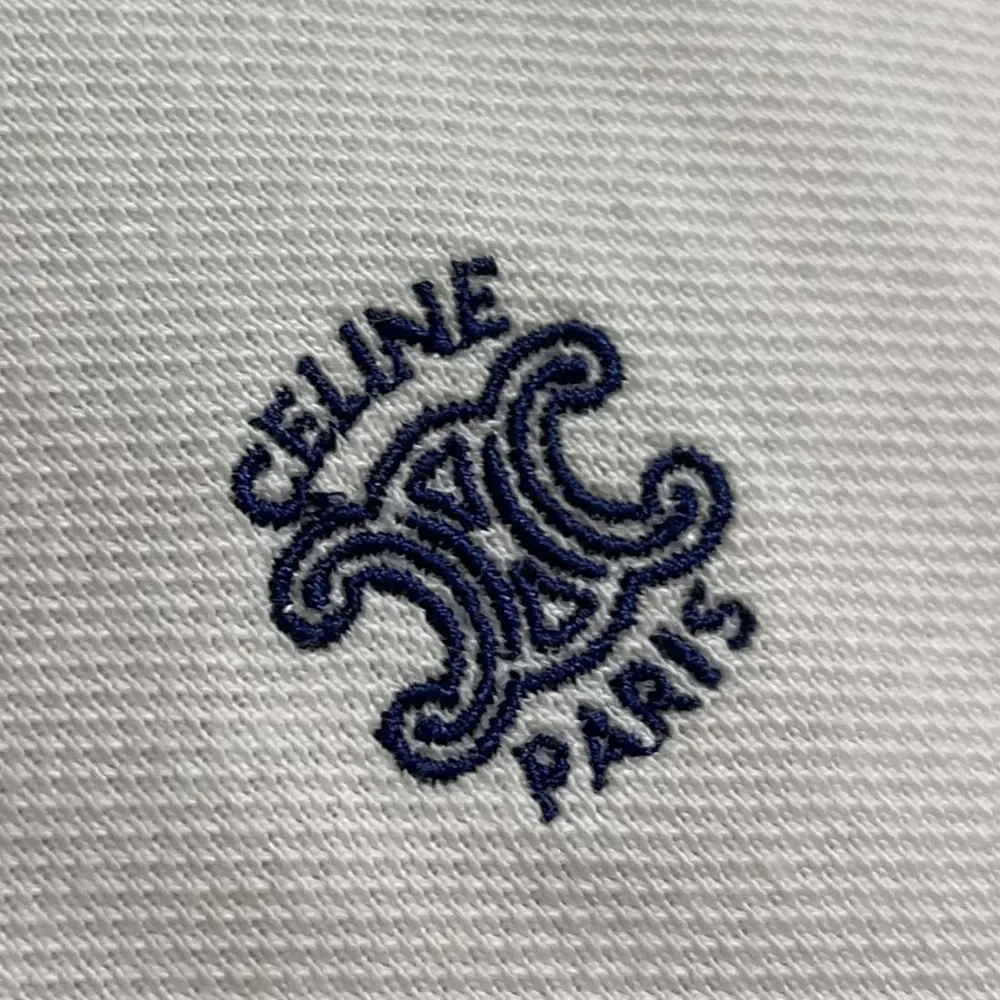 Celine Men Polo Shirt in Pique Cotton Jersey-White - image 8